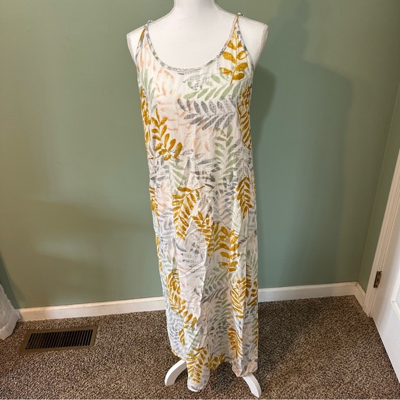 Cost Plus World Market Dresses & Skirts - World Market Watercolor Leaf Celeste Chemise Dress L/Xl